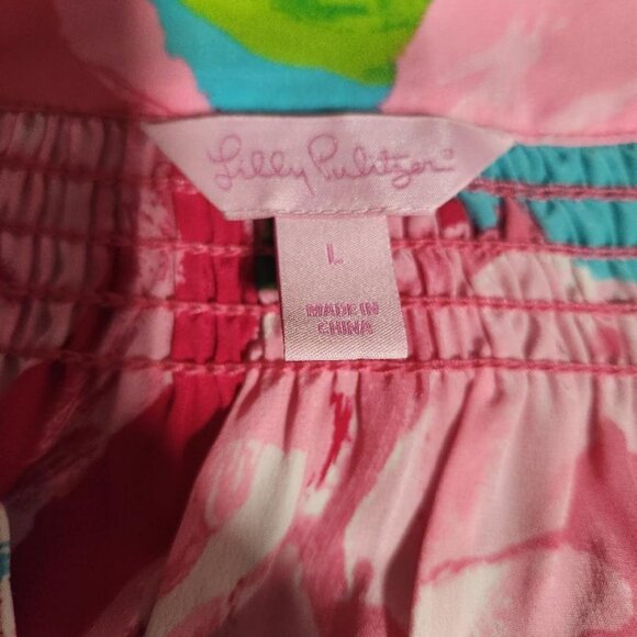 Lilly Pulitzer Rare First Impressions 100% Silk Elsa Top Sz Lg Holy Grail! - Picture 9 of 10